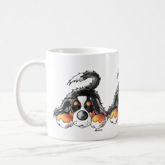 Funny Bernese Mountain Dog Cartoon Coffee Mug Zazzle Funny Bernese Mountain Dog Cartoon Coffee Mug