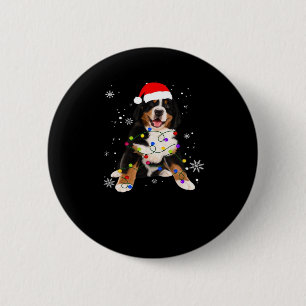 Funny Bernese Mountain Dog Lights Christmas Matchi Button
