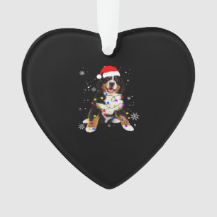 Funny Bernese Mountain Dog Lights Christmas Matchi Ornament