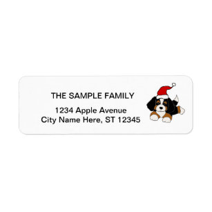 Funny Bernese Mountain Dog Puppy Christmas Label