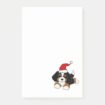 Funny Bernese Mountain Dog Puppy Christmas Post-it Notes by Petspower at Zazzle