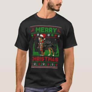 Funny Bernese Mountain Dog Tree Christmas Lights X T-Shirt