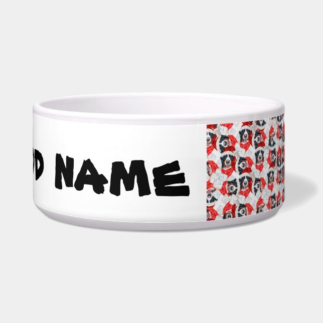 Funny Bernese Mountain Name Christmas Pattern Bowl (Right)