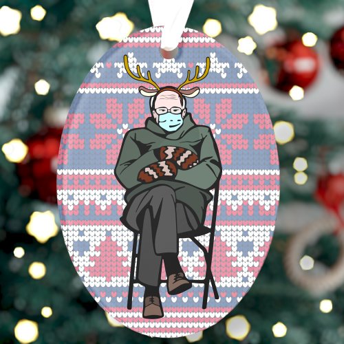 Funny Bernie Sanders Acrylic Christmas Ornament