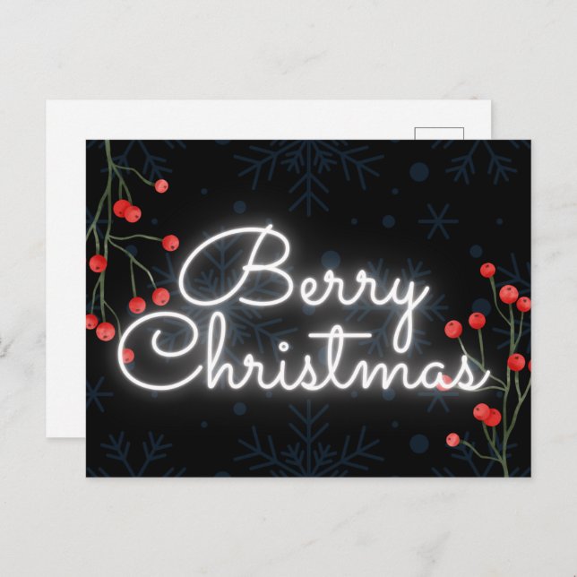 Funny Berry Christmas Postcard (Front/Back)