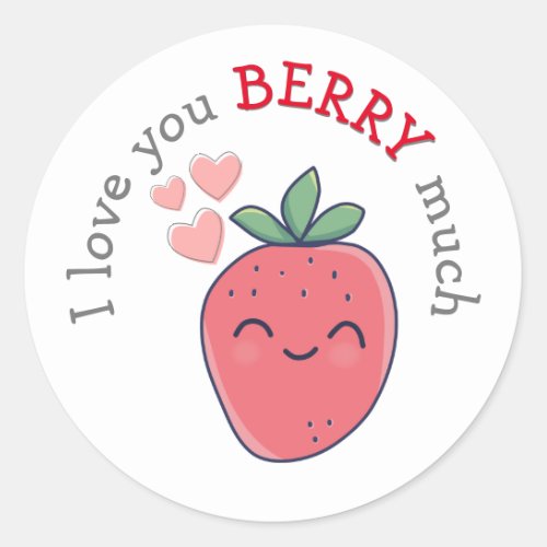 Funny Berry I Love You Classic Round Sticker