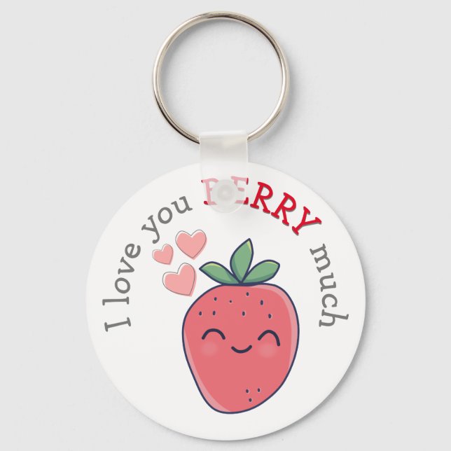 Funny Berry I Love You Keychain (Front)