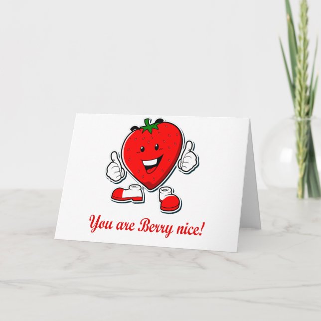 Funny Berry nice unique strawberry pun quote Card (Front)