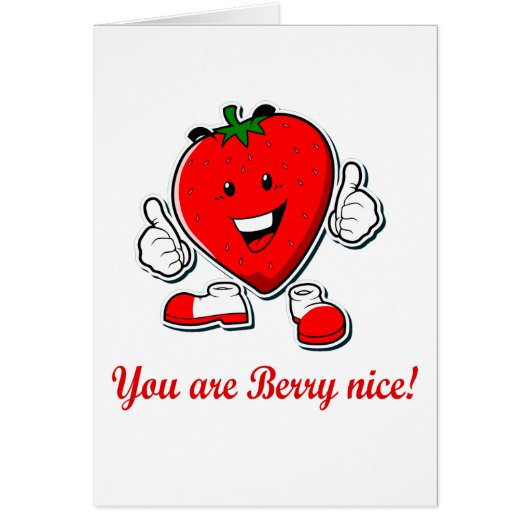 Funny Berry nice unique strawberry pun quote Cards (Front)