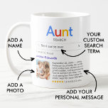 Funny Best Aunt Ever Search Result With Photo Coffee Mug<br><div class="desc">Tell your aunt she's the best with this modern mug,  featuring an 'Aunt search' logo with a single search result for "Best aunt ever',  consisting of your aunt's name,  a photo,  your personal message and a 5-star rating.</div>