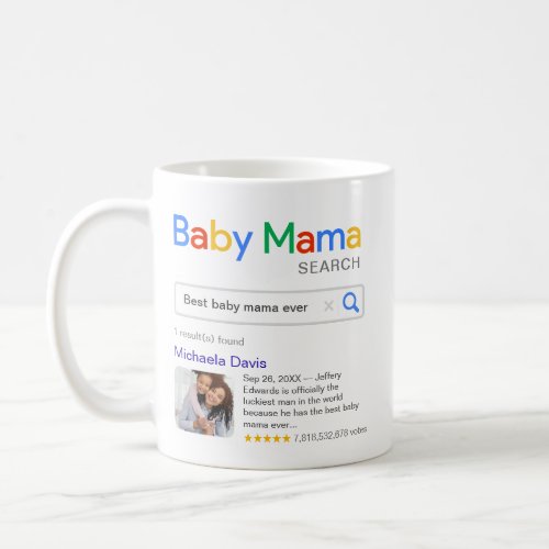 Funny Best Baby Mama Search Result With Photo Coffee Mug