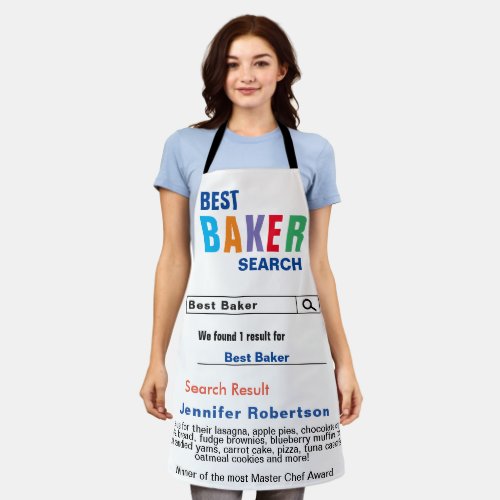 Funny Best Baker Chef All_Over Print Apron
