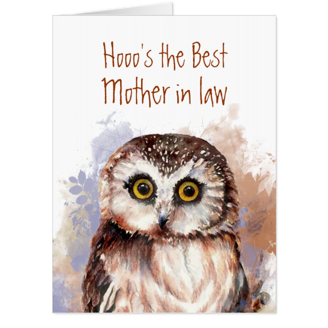Funny Best Bonus Mother in law You areOwl Humor Card (Front)