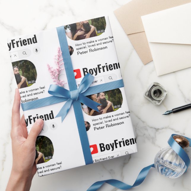 Funny Best Boyfriend Ever Search Result Wrapping Paper (Gifting)
