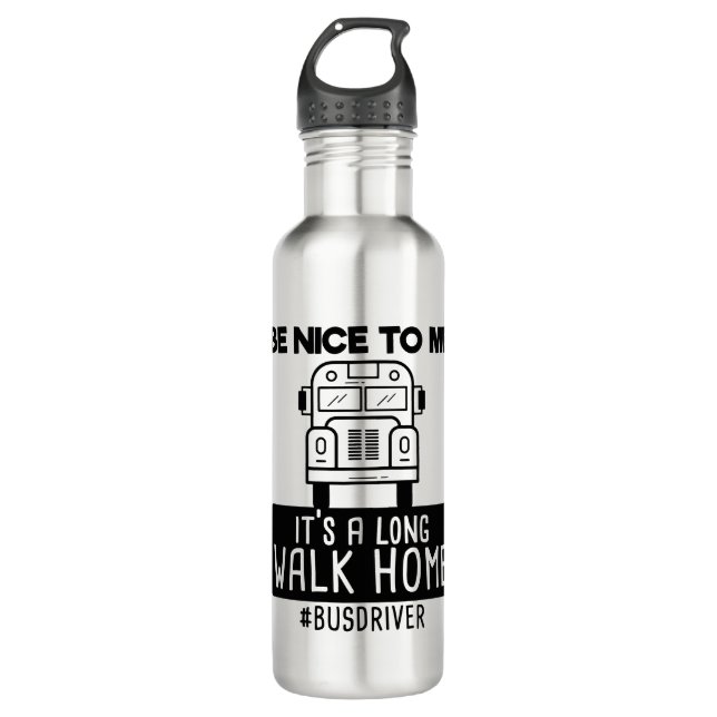 funny best bus driver  stainless steel water bottle (Front)
