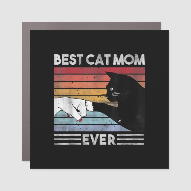 Funny Best Cat Mom Ever | Cat Mom Gift Car Magnet (Front)