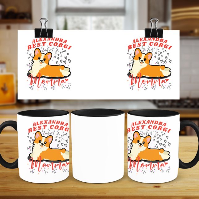  Funny Best Corgi Momma with graphics hearts Mug (Creator Uploaded)