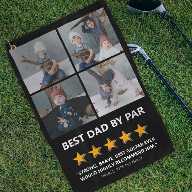 Funny Best Dad By Par Photo Golf Towel (Creator Uploaded)
