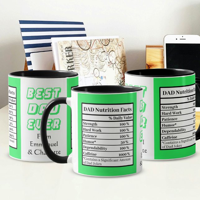 Funny Best Dad Ever Green Typography Keepsake  Mug (Creator Uploaded)