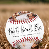 Funny Best Dad Ever Modern 5 Photos Father's Day Baseball