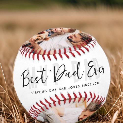 Funny Best Dad Ever Modern 5 Photos Fathers Day Baseball