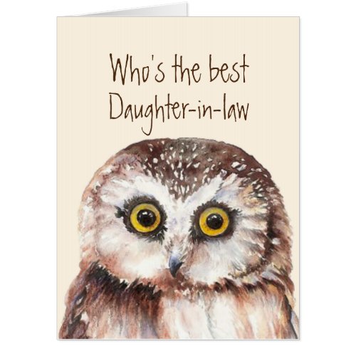 Funny Best Daughter_in_law Birthday Wise Owl Humor Card