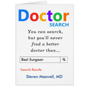 Funny Best Doctor Search Thanks Cards