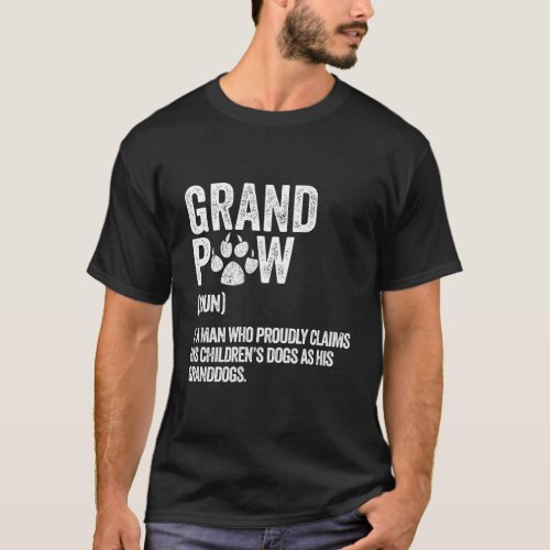 Funny Best Dog Grandpa Ever Grandpaw Apparel Retro T_Shirt