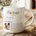 Funny Best Father Ever Search Results With Photo Coffee Mug<br><div class="desc">This unique and heartfelt mug design celebrates the best dad ever with a playful twist. Styled to look like a search engine result, it humorously proclaims your father as the world's best dad/daddy/papa complete with your personal message and photo to make it truly personal. The bright, colorful design adds a...</div>
