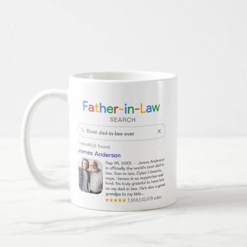 Funny Best Father_In_Law Ever Search  Photo Coffee Mug