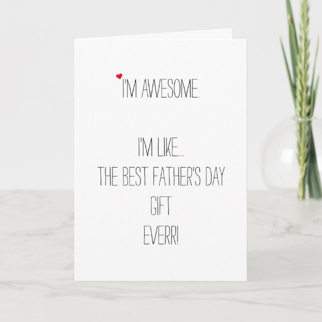 Funny Best Fathers Day Gift Simple Cute Dad Humor Holiday Card (Front)