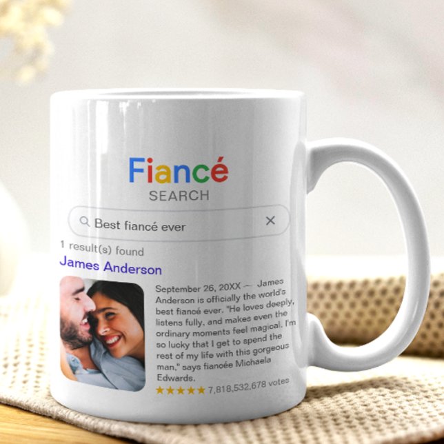 Funny Best Fiancé Ever Search Result With Photo Coffee Mug (Creator Uploaded)