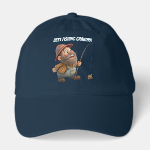 Funny Best Fishing Grandpa Cartoon Character Gift Hat