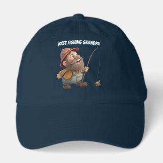 Funny Best Fishing Grandpa Cartoon Character Gift Hat
