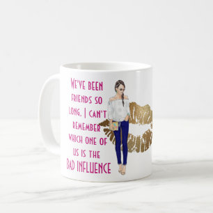 Funny Best Friend BAD INFLUENCE Caricature Gift Coffee Mug