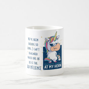 Funny Best Friend BAD INFLUENCE Unicorn Peeing Man Coffee Mug