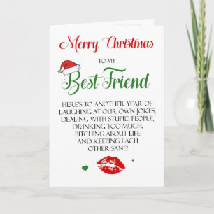 Funny Best Friend Christmas Card for Bestie