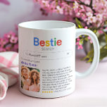 Funny Best Friend Ever Bestie Search Result Photo Coffee Mug<br><div class="desc">Funny personalized bestie mugs styled like a search engine result are the perfect way to celebrate your lifelong friendship with laughter and love. This custom “Best BFF ever” mug features a colorful “Bestie” header and a clever Google-style layout, complete with a mock search bar, your best friend’s name, a cherished...</div>