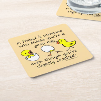 Funny Best Friend Saying Design Square Paper Coaster