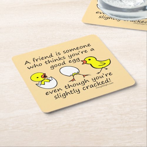 Funny Best Friend Saying Design Square Paper Coaster
