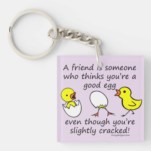 Funny Best Friend Saying purple Keychain