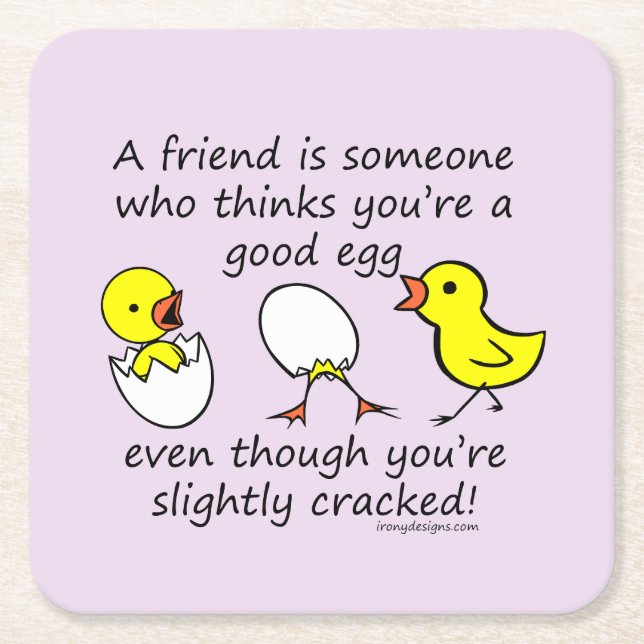 Funny Best Friend Saying (purple) Square Paper Coaster (Front)