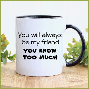 Funny best friends forever modern quote typography mug