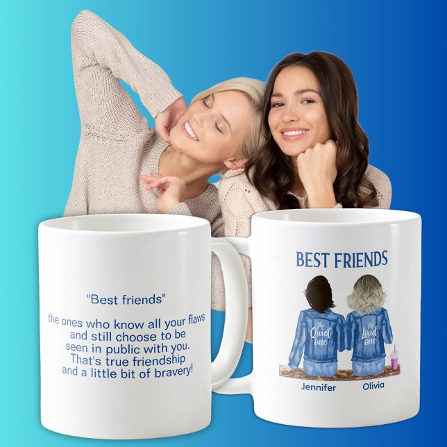 Funny Best Friends Personalized Coffee Mug (Creator Uploaded)