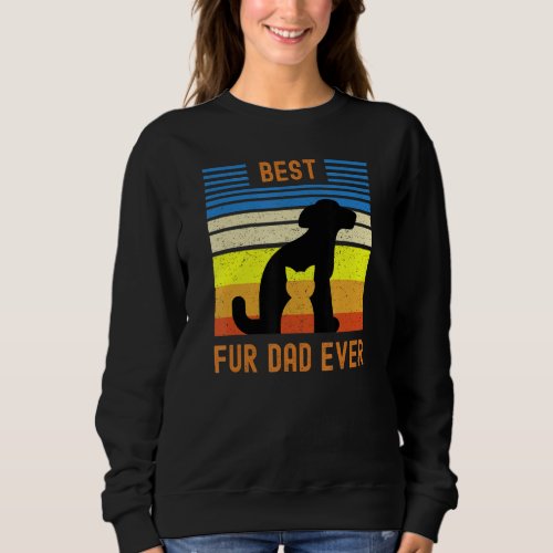 Funny Best Fur Dad Ever Vintage Retro Dog And Cat  Sweatshirt