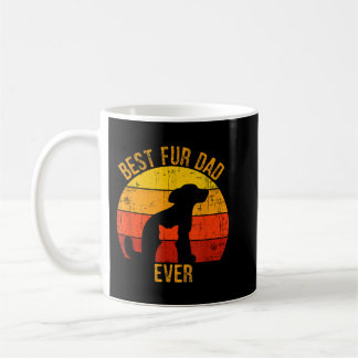 Funny Best Fur Dad Ever Vintage Retro Dog Cat Owne Coffee Mug