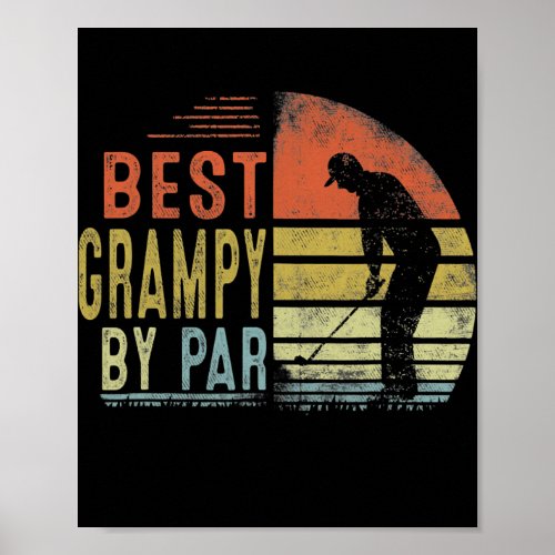 Funny Best Grampy By Par Fathers Day Golf Gift  Poster