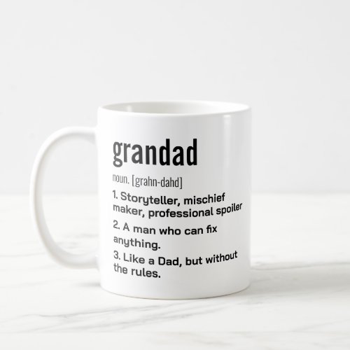 Funny Best Grandad Definition Gift for Grandfather Coffee Mug