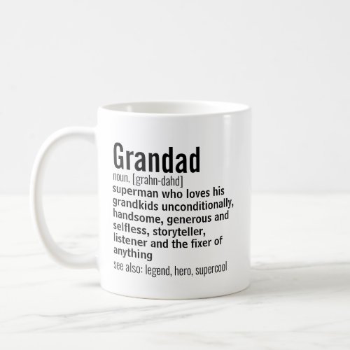 Funny Best Grandad Definition Gift for Grandfather Coffee Mug