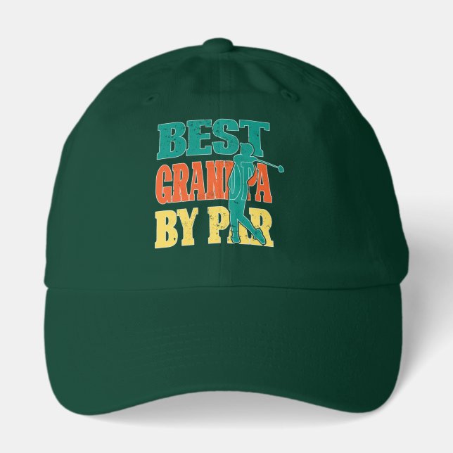 Funny best Grandpa par word art Golf Hat (Front)